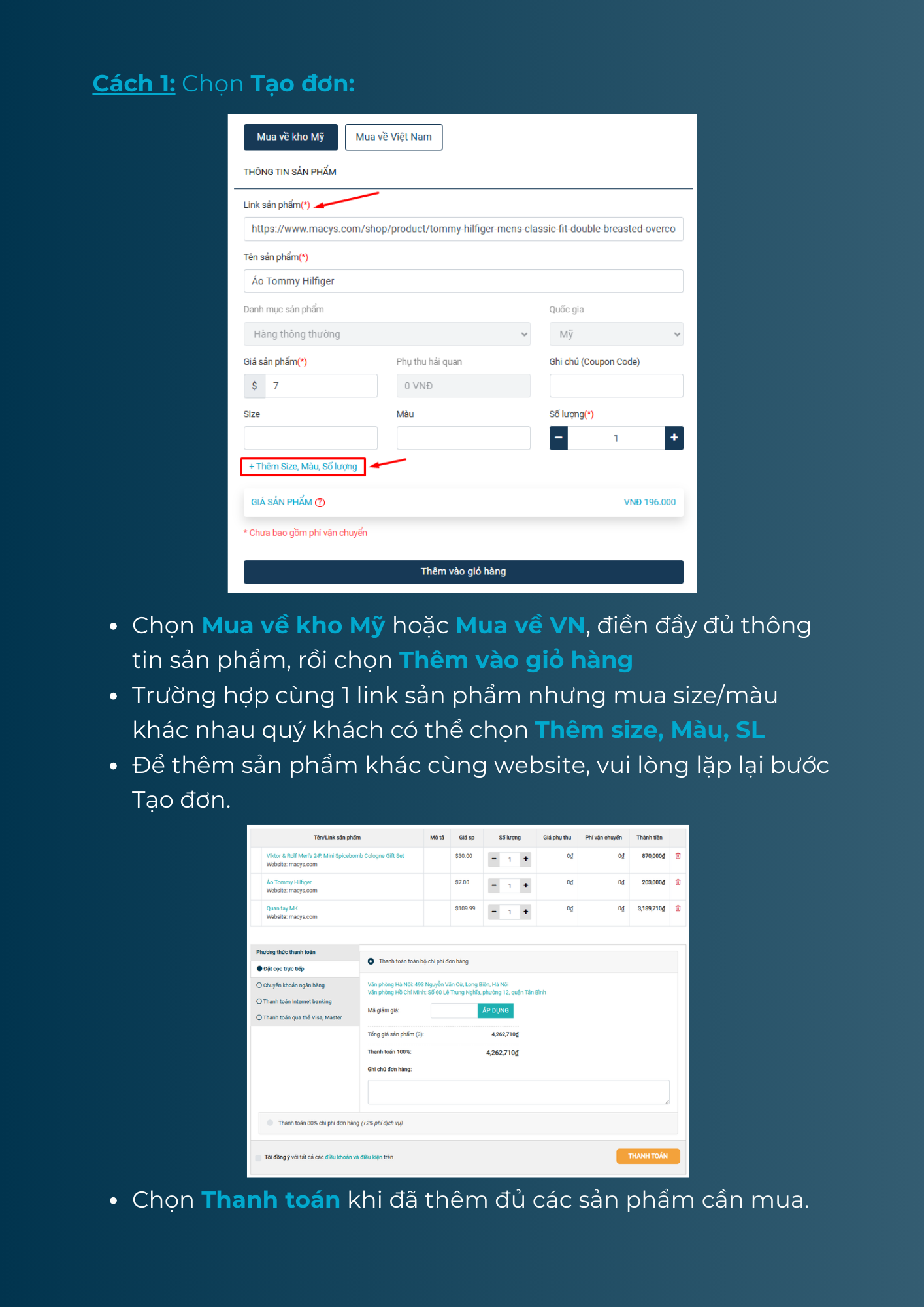 Hướng dẫn mua hàng