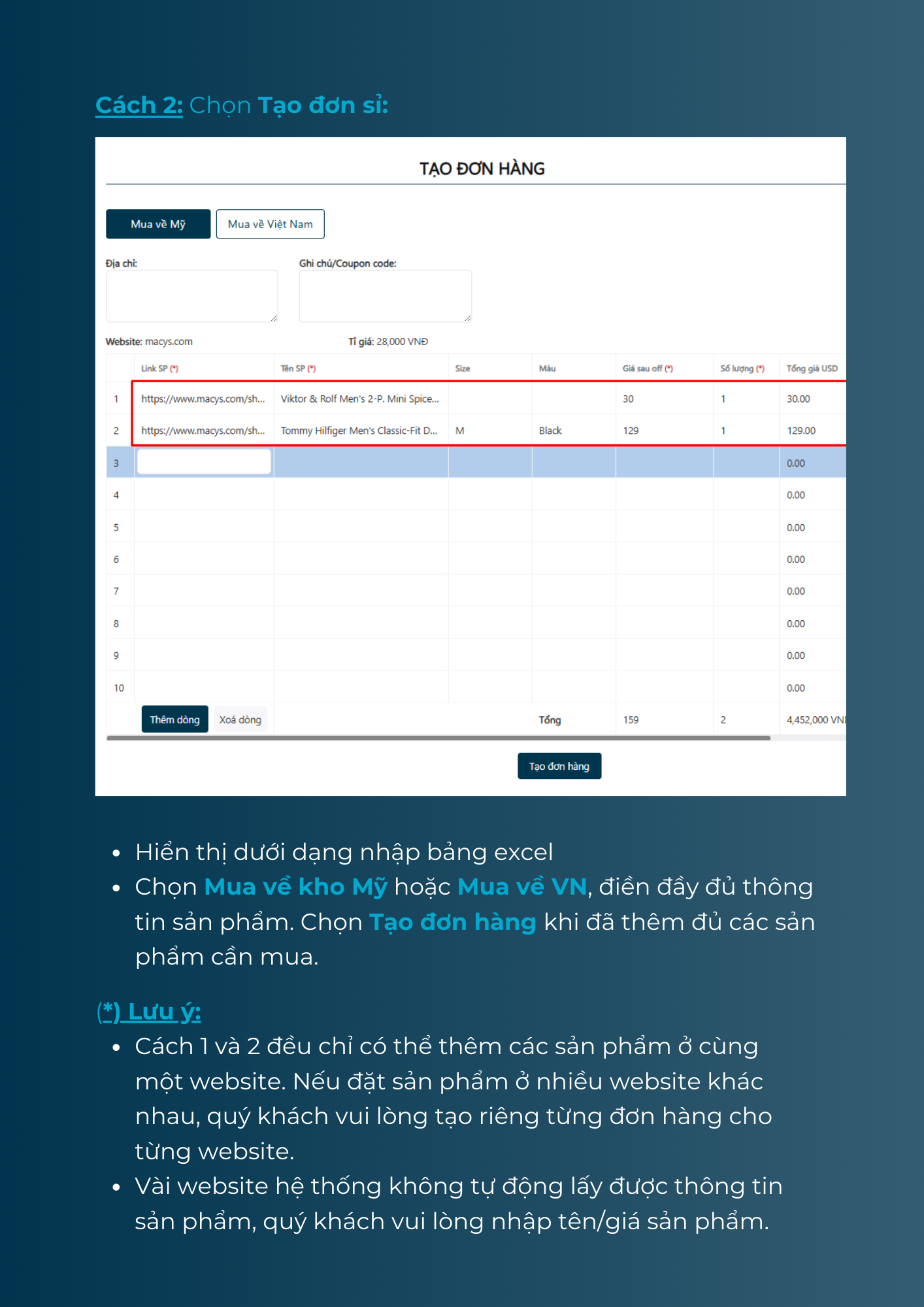 Hướng dẫn mua hàng